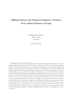 Affiliated Firms and Financial Support: Evidence from Indian