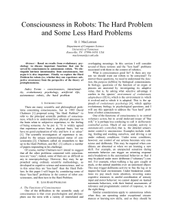 Consciousness in Robots: The Hard Problem and Some Less Hard