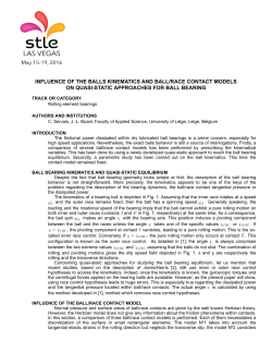 Influence of the Balls Kinematics and Ball/Race Contact