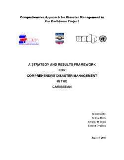 a strategy and results framework for comprehensive disaster
