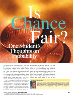 One Student`s Thoughts on Probability