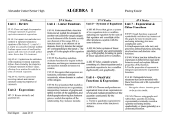 McElligott`s Pacing Guide for Algebra I