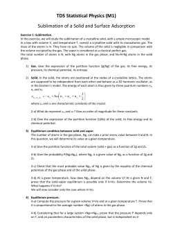 TD5 Statistical Physics (M1)