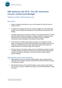 ABI statistics Q2 2014: The UK retirement income market post