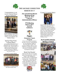 The Savage Connection Monthly Newsletter for March 2017