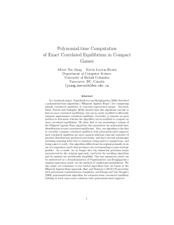 Polynomial-time Computation of Exact Correlated Equilibrium in