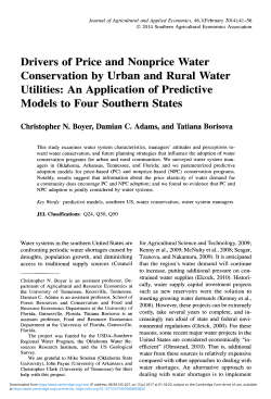 Drivers of Price and Nonprice Water Conservation by Urban and