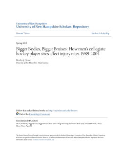 How men`s collegiate hockey player sizes affect injury rates 1989