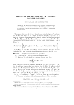FAMILIES OF VECTOR MEASURES OF UNIFORMLY BOUNDED
