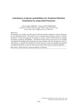 Calculation of Phrase Probabilities for Statistical Machine