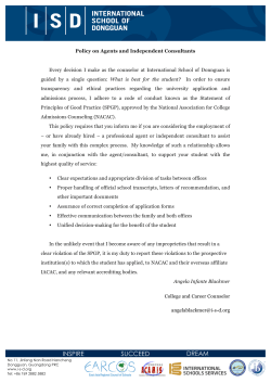 Policy on Agents and Independent Consultants Every decision I