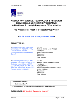 POC - Agency for Science, Technology and Research (A*STAR)