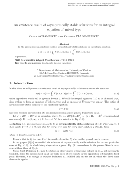 An existence result of asymptotically stable solutions for an integral