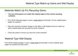Material Type Game and Wall Display