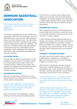 denmark basketball association - Department of Sport and Recreation
