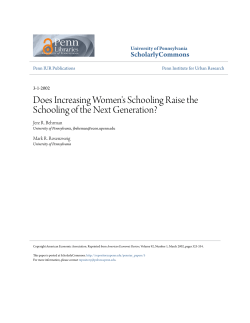 Does Increasing Women`s Schooling Raise the