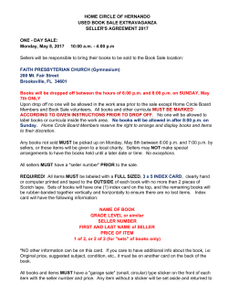 Used Book Sale Seller`s Agreement