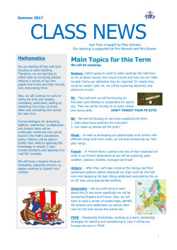 Class News Year 4 Summer 2017 - St Sebastians C of E Primary