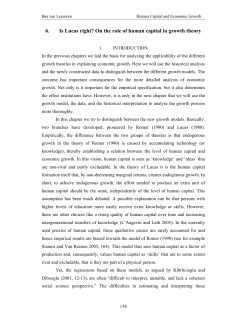 Chapter 6: Is Lucas right? On the role of human capital in growth
