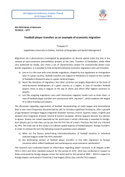 Football player transfers as an example of economic migration