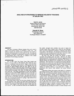 analysis of strategies to improve heliostat tracking at solar two