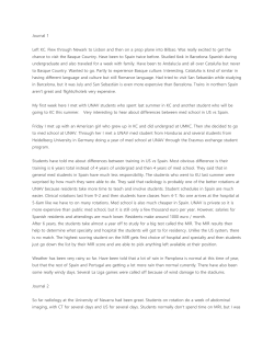 Journal 1 Left KC. Flew through Newark to Lisbon and then on a