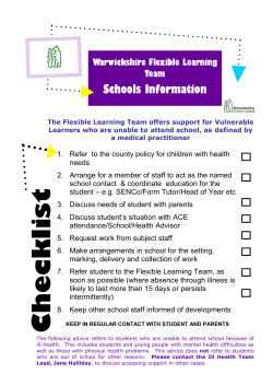 The Flexible Learning Team offers support for Vulnerable Learners