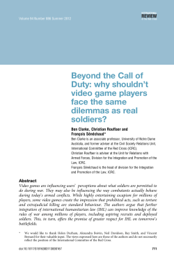 Beyond the Call of Duty: why shouldn`t video game players face the