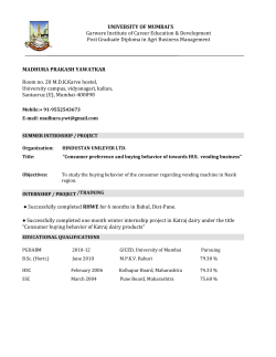 summer internship / project