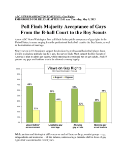 Poll Finds Majority Acceptance of Gays From the B