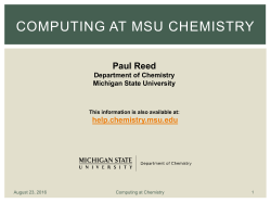 Introduction to Computing at the Department of