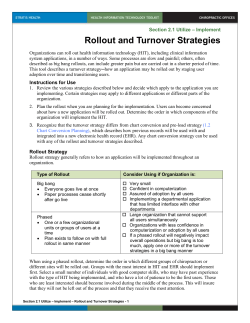 2.1 Rollout and Turnover Strategies