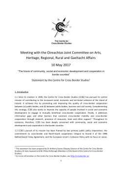 CCBS Statement for Meeting with the Oireachtas Joint Committee