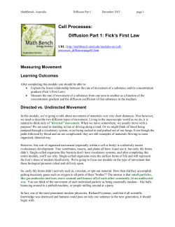 Diffusion Part 1: Fick`s First Law