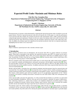 Expected Profit Under Maximin and Minimax Rules