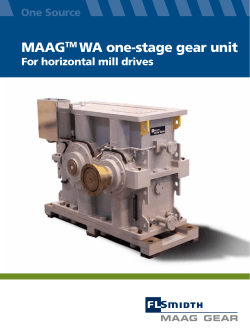 MAAGTM WA one-stage gear unit
