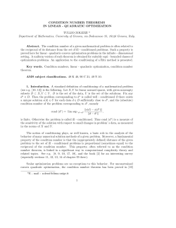 CONDITION NUMBER THEOREMS IN LINEAR