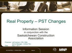 Real Property - PST Changes - MNP - May 2017