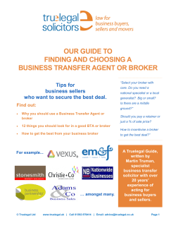 our guide to finding and choosing a business transfer agent or broker