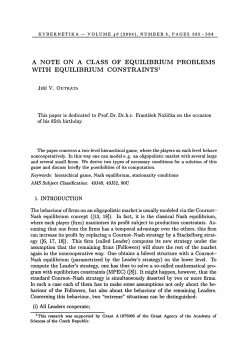 a note on a class of equilibrium problems with