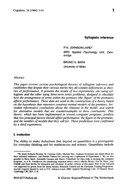 Syllogistic inference - Mental Models and Reasoning Lab