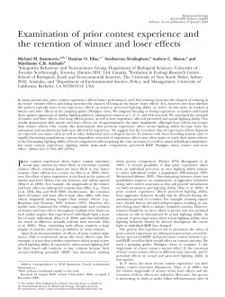 Examination of prior contest experience and the retention of winner