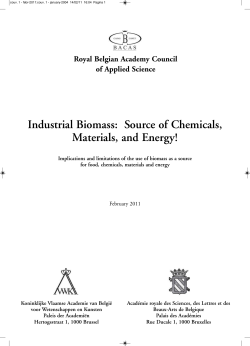 Industrial Biomass - Koninklijke Vlaamse Academie van Belgi&euml; voor