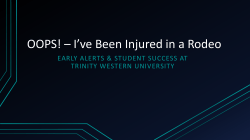 Early Alerts and Student Success at TWU