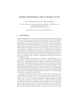 Explicit Substitutions with de Bruijn`s levels