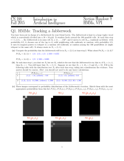 Q1. HMMs: Tracking a Jabberwock