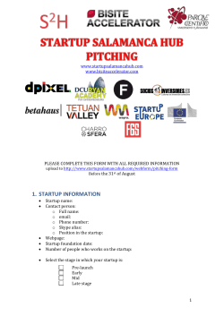 S2H Pitching form - STARTUP SALAMANCA HUB
