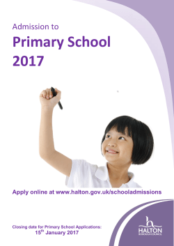 Primary School 2017 - Halton Borough Council