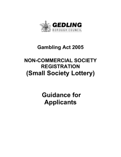(Small Society Lottery) Guidance for Applicants