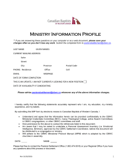 MIP - Canadian Baptists of Western Canada